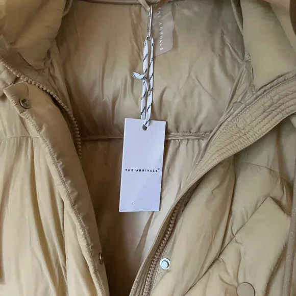The Arrivals Beige Puffer Jacket - Picture 3 of 13
